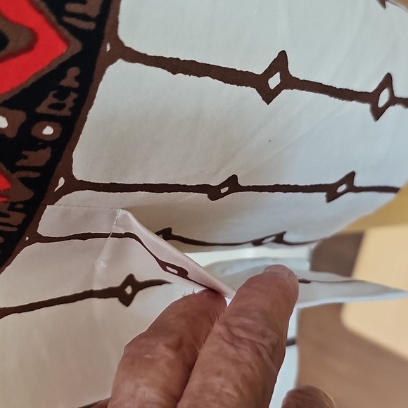 Talbots Red Black Sheath Geometric Tribal Ethnic Stretch‎ Dress Midi Large - Picture 8 of 13